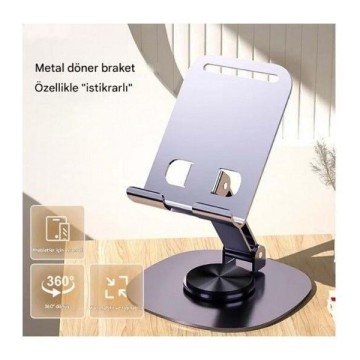Bix TS01 Ayarlı Metal Masaüstü Tablet Tutucu Gri