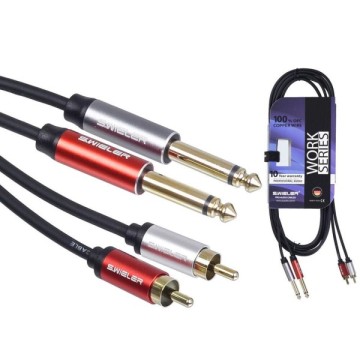S.Wieler SR2M2-3M 2xRca - 2x6.3mm Mono Kablo 3m