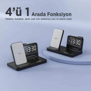 Bix BXMW4 Saatli 15W Kablosuz Şarj Standı Siyah