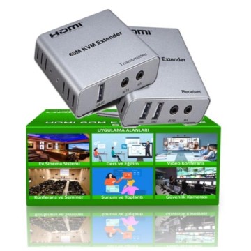 60Metre HDMİ-USB Uzatma Cat6 Extender