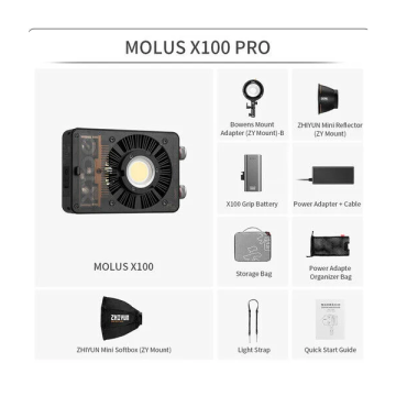Zhiyun Molus X100 Pro Kit 100W Taşınabilir Işık
