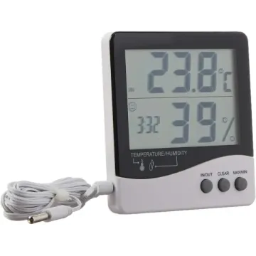 Growers Edge Dijital Saat Sıcaklık ve Nem Ölçer