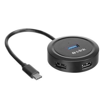 S-Link SW-U340 4 Port Usb 3.0 Type-C Hub Gri