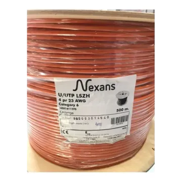 Nexans 23 Awg CAT6 U-UTP Kablo Gri 500m