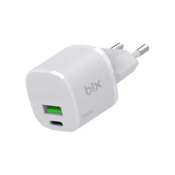 Bix BX2P20G 20W USB-C Gan Şarj Adaptörü Beyaz