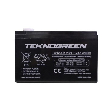 Teknogreen 12V 7.2Ah Bakımsız Kuru Akü (K.10)
