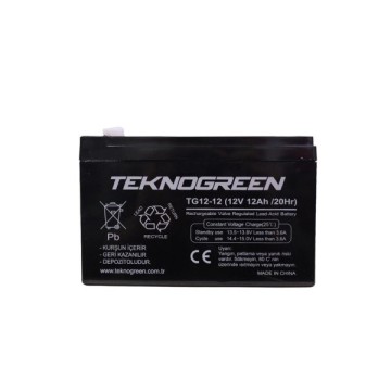 Teknogreen 12V 12Ah Bakımsız Kuru Akü (K.4)