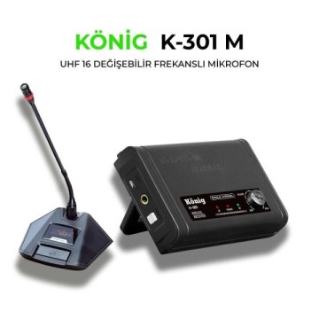 König K-301 M UHF Tek Kanal Kürsü Mikrofonu