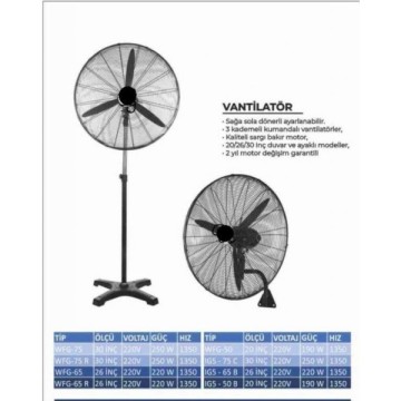 Farken WF750 75cm Kumandalı Sanayi Tipi Yer Vant.