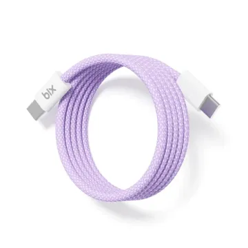 Bix T4CC-PL Type-C to Type-C Şarj Kablosu Lavanta