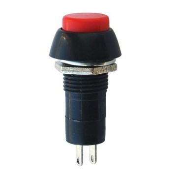 IC186D Yuvarlak Yaylı Push Buton Siyah 12mm