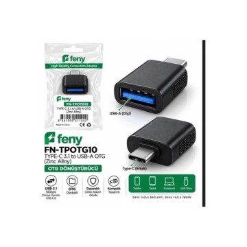 Feny FN-TPOTG10 Type-C to Usb-A Metal OTG Çevirici