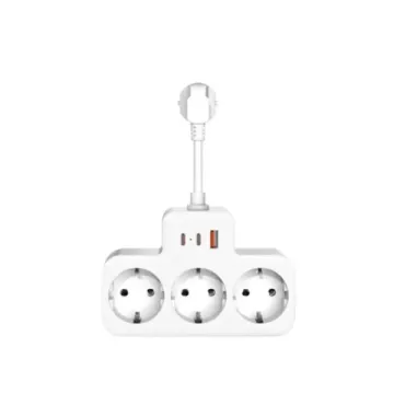 S-Link PRZ07 Type-C USBli 3lü Akım Kor. Priz Beyaz