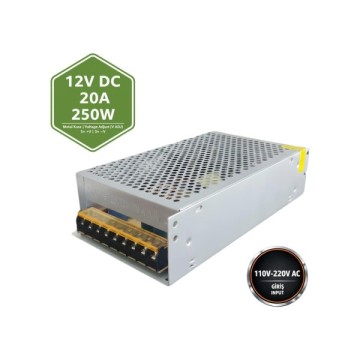 Peace B-2882 12V 20A 250W Metal Kasa Adaptör